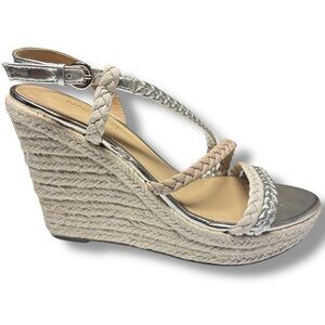 Nine West High Heel Tan Braided Wedges